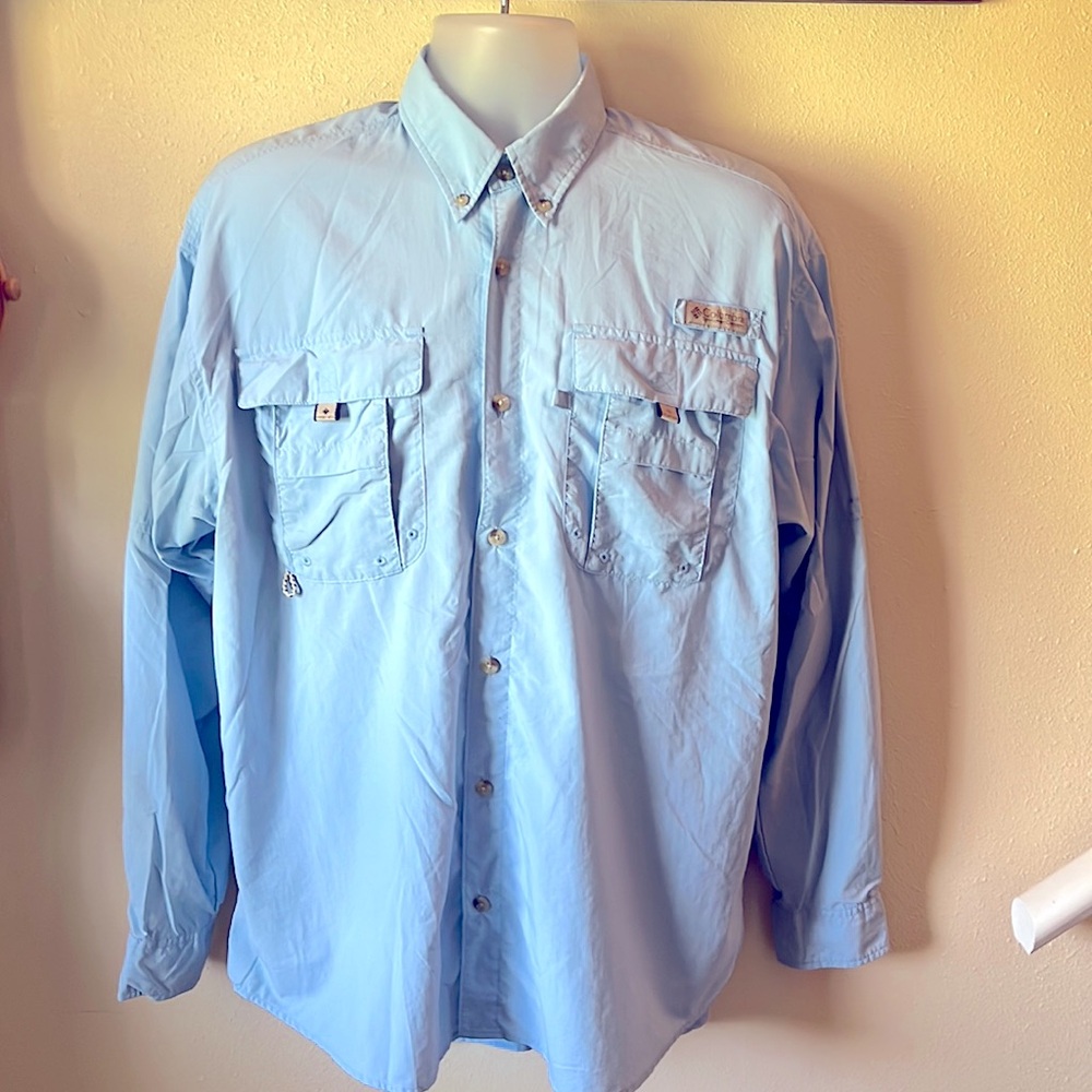 COLUMBIA OMNI-SHADE Mens Casual Button Down Shirt